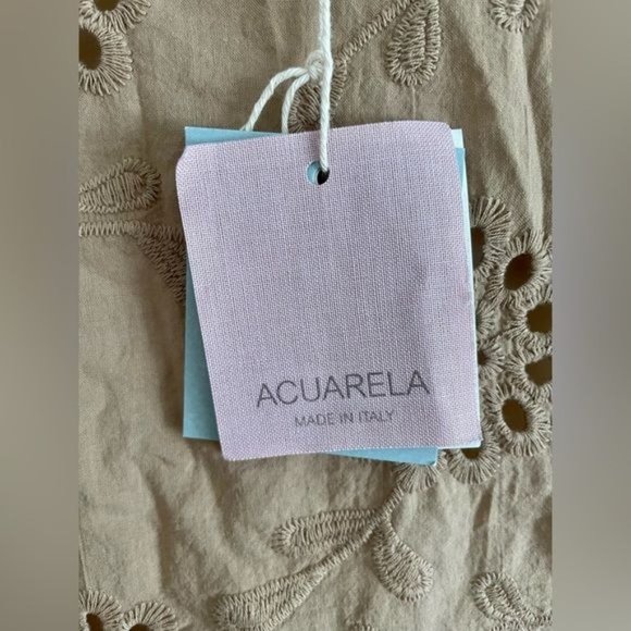 NWT Summer Mini Dress by Acuarela Size L V Neck Eyelet made in Italy Large new. - Picture 8 of 8
